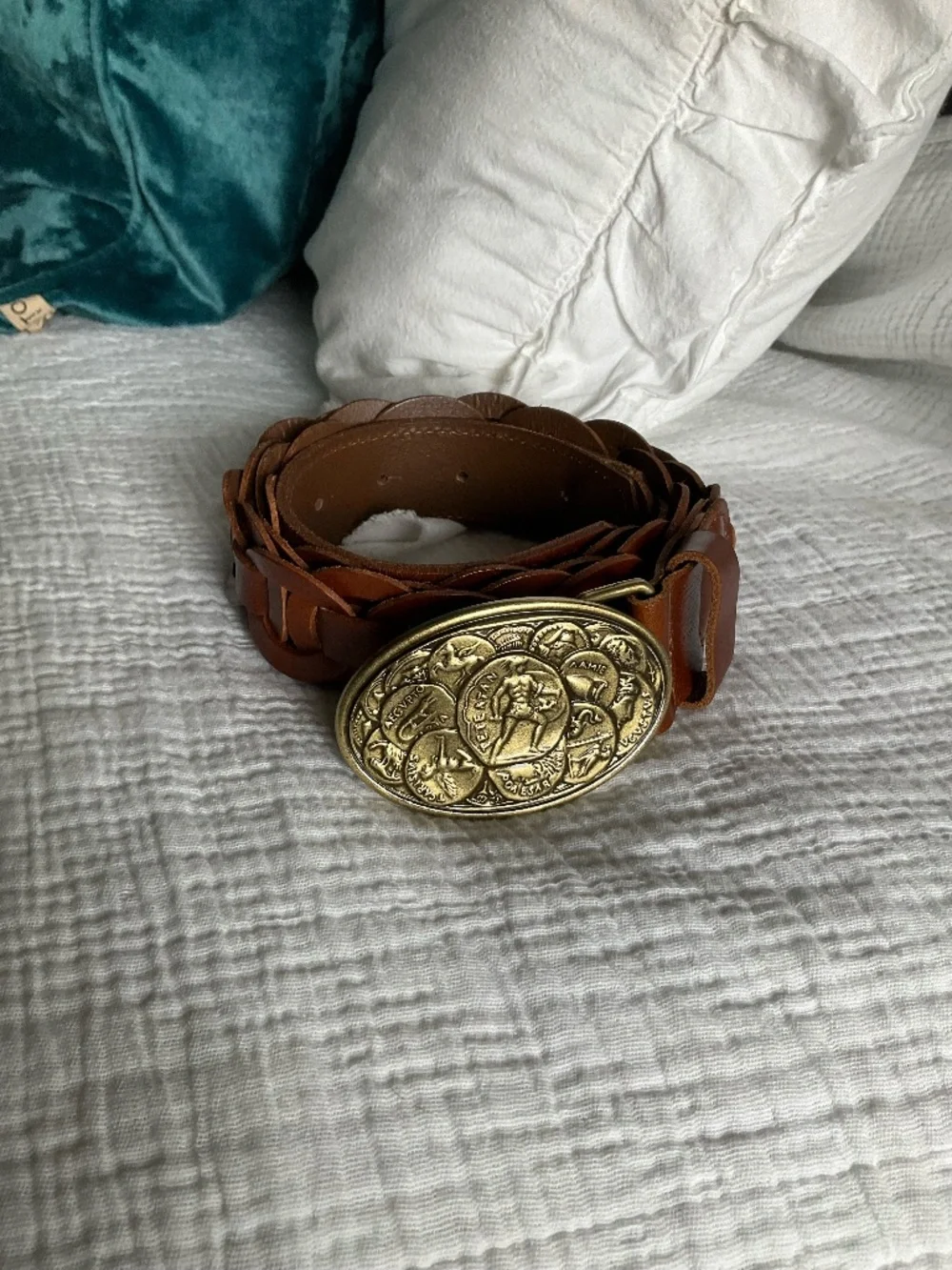 Patricia Nash Woven Leather Delia Chainlink Belt